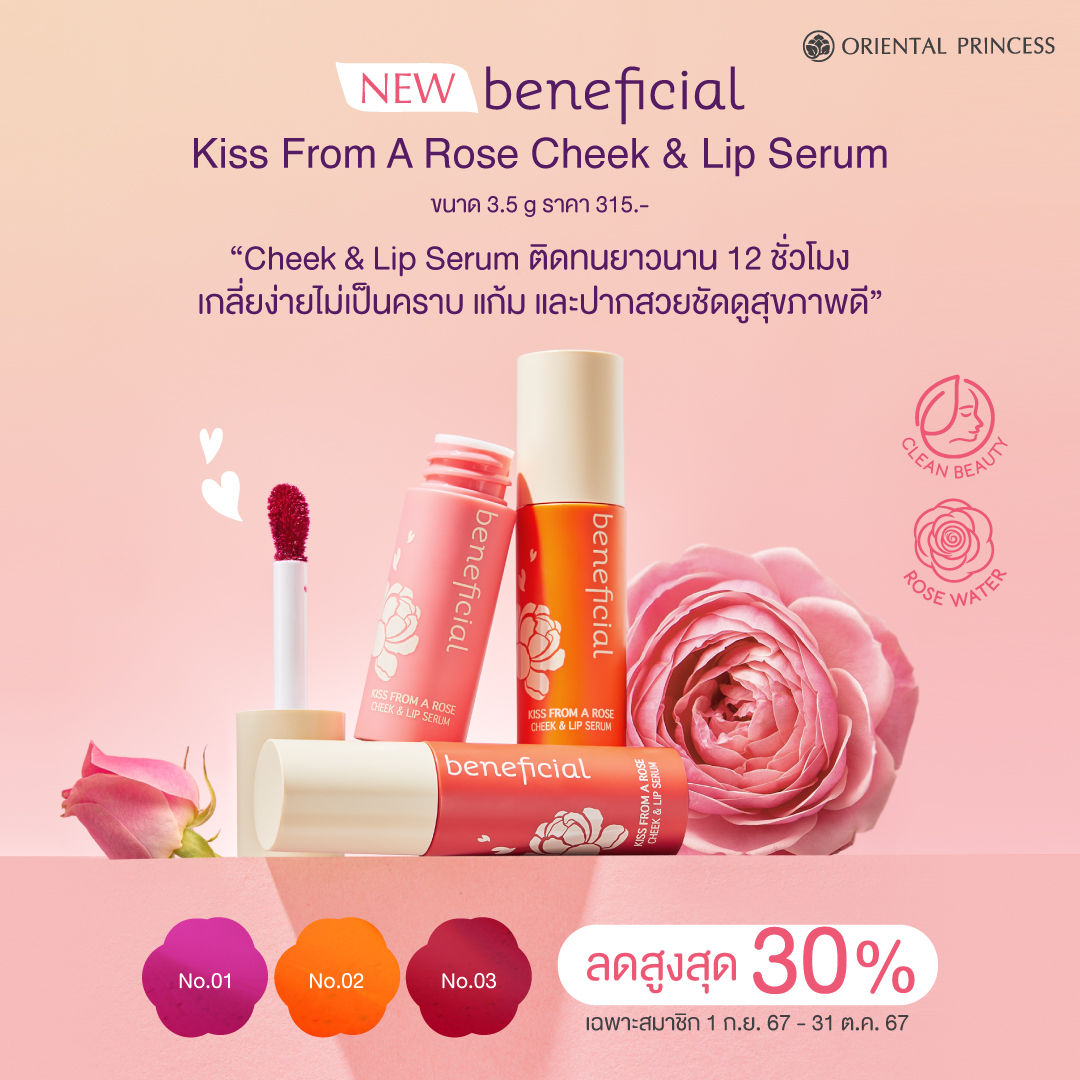 NEW! beneficial Kiss From A Rose Cheek & Lip Serum