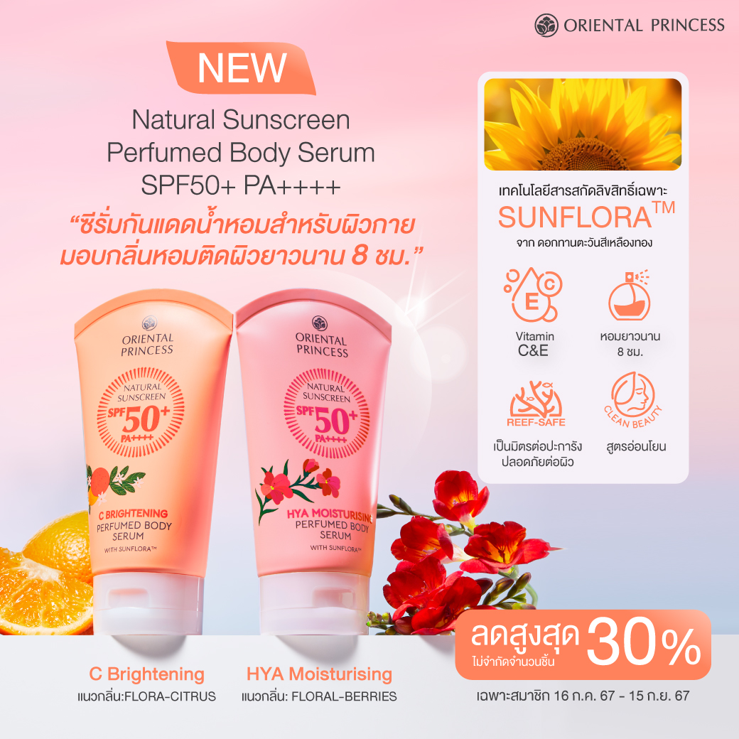 NEW! Natural Sunscreen Perfumed Body Serum SPF50+ PA++++
